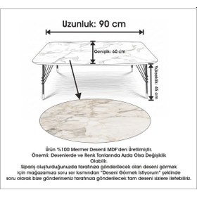 Resim Mermer Desenli Mdf Orta Sehpa 90x60 Cm Metal Ayaklı Modern Salon Sehpası Mermer Desenli Mdf 