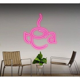 Resim Twins Led Tea Yazılı Ve Şekilli Neon Tabela Pembe Model:model:62753366 Pembe 