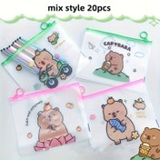 Resim 20 adet Sevimli Kapibara PVC Bağlama Çantası - Su Geçirmez Buzlu Dosya ve Kırtasiye Düzenleyici Çantalar, 17.02x21.08cm, Öğrenciler ve Ofis Kullanımı için Çeşitli Tasarımlar, Ofis Malzemeleri | Eğlenceli Tasarım | Dayanıklı Düzenleyici, Sevimli Çantalar 