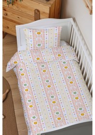 Resim Organik Lastiksiz Çarşaflı Bebek Nevresim Takımı 100x150 - Şirin Kahramanlar 