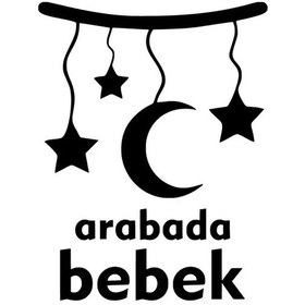 Resim Arabada Bebek Var Ay Yıldızlı Oto Özel Yeni Sticker Siyah 20 X 28 Cm 