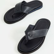 Resim Tamer Tanca Erkek Hakiki Deri Lacivert Parmak Arası Terlik 537 582 Erk Trlk Y23 Lacı Floter Lacivert 