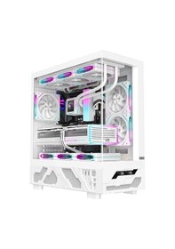 Resim Dragos Basalt Pro V2 Beyaz Temperature 6x Argb Fan 600w 80+ Matx Bilgisayar Kasası 