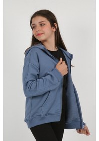 Resim Toontoy Kız Çocuk Nakışlı Hırka İndigo 