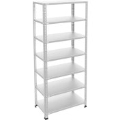Resim Rafburada 7 Katlı Galvaniz Çelik Raf - Depo, Arşiv, Kiler, Dosya, Market Rafı - 43x75 cm-200 cm-1.50 mm 