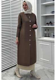 Resim Rabia Şamlı Manolya Sütlü Kahve Triko Hırka Çok Renkli 