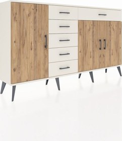 Resim Arges Konsol 3 Raflı 6 Çekmeceli 3 Kapaklı 176x30x99 Aytaşı-çam/aytaşı Atlas Çam/aytası - Aytası 