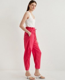 Resim Koton Jogger Pantolon Beli Bağcıklı Cep Detaylı Rahat Kesim Fuşya 4sak40461pw Fuşya 