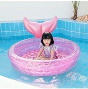 Resim Bloomnest Şişme Denizkızı Havuz, 150cm Pembe Yuvarlak, Çocuk-yetişkin İçin, Hızlı Şişirilir Lila 