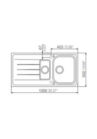 Resim Scohock Viola D150-A Nero Granit Tezgah Üstü Eviye Siyah 