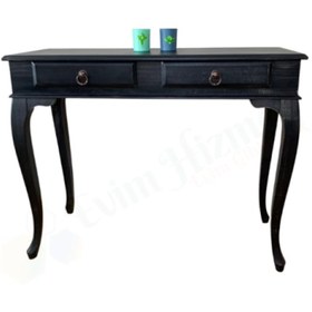 Resim 120 Cm Çekmeceli Siyah Eskitme Dresuar & Makyaj Masası Siyah 