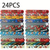 Resim 24 adet Yarış Arabası Bileklik - PVC Kontrol Parti Hediyeleri, Araba Doğum Günü Kutlamaları için Hedef Takip Bantları, Dostane Etkinlik Aksesuarları, Etkinlik Aksesuarları | Canlı Parti Hediyeleri | Dayanıklı Bileklik Bantları, Yarış Arabası Doğum Günü Süslemesi, Cadılar Bayramı, Noel 