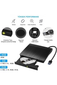 Resim plentiful USB 3.0 Harici Optik Sürücü – CD/DVD Okuyucu & Yazıcı (Windows Uyumlu) 