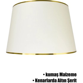 Resim Krem Gold Şeritli Lambader Şapkası 