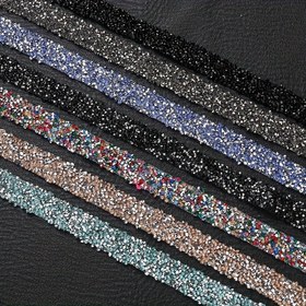 Resim CHEERVIVI 0.91 Metre Kendinden Yapışkanlı Yeniden Kullanılabilir Taş Şerit - Çok Renkli Parıltılı Takı, Giysi, Ayakkabı ve Aksesuarlar için Dekoratif Süslemeler - Göz Alıcı Glamour Süsler, Kurdele Çelengi, Canlı Taşlar, Yapışkanlı Taş 