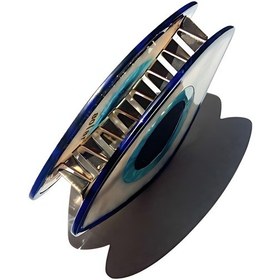 Resim Nazar Boncuğu Tasarımlı Parlak Saç Tokası 7 Cm Çok Renkli 