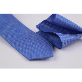 Resim Demfashion Özel Desenli Kravat Mendil Seti - Mavi (533048936) Mavi 
