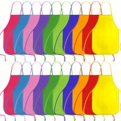 Resim 20 adet Canlı Boyama Önlüğü Seti - Gençler ve Sanatçılar için Non-woven Polyester Önlükler, Renkli Dokuma Kapak, Sınıf, Mutfak, Topluluk Etkinlikleri, Partiler, El Sanatları ve Sanat Boyama Aktiviteleri için Uygun 