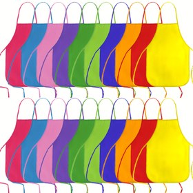 Resim 20 adet Canlı Boyama Önlüğü Seti - Gençler ve Sanatçılar için Non-woven Polyester Önlükler, Renkli Dokuma Kapak, Sınıf, Mutfak, Topluluk Etkinlikleri, Partiler, El Sanatları ve Sanat Boyama Aktiviteleri için Uygun 