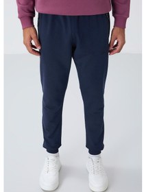Resim Tommy Life İndigo Fermuar Cepli Standart Kalıp Jogger Erkek Eşofman Alt - 84651 İndigo 