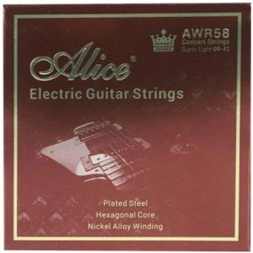 Resim AyrStore ALICE kazanan serisi AWR58SL(009 042) süper hafif konser dizeleri elektro gitar dizeleri seti 6 