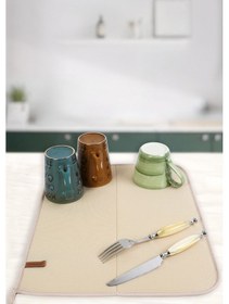 Resim Basic Bulasik Kurutma Mati Kurulama Bezi Kurutma Örtüsü Tezgah Üstü Bej 