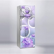 Resim Jasmin2020 Mor Çiçekler Desenli Buzdolabı Sticker 