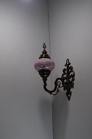 Resim Mozaik Aplik,Yukarı Yönlü Dekoratif Duvar Lambası,Otantik Lamba,Mozaik Lamba Model21 