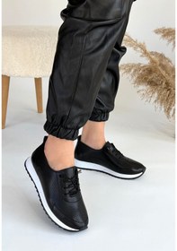 Resim Tone Siyah Cilt Bağcıklı Spor Ayakkabı Renkli Çok Renkli 