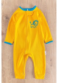 Resim Aslan Figürlü Uzun Kollu 3'lü Erkek Bebek Tulum Takım 001 