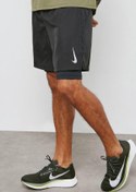 Resim Nike Challenger7 2 In 1 Running Shorts Taytlı Siyah Koşu Şortu 
