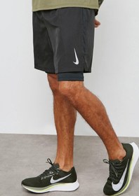 Resim Nike Challenger7 2 In 1 Running Shorts Taytlı Siyah Koşu Şortu 