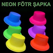 Resim Nessiworld Neon Partisi Turuncu Renk Plastik Fötr Şapka 