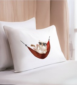 Resim Bk Gift Eğlenceli Kedi Tasarımlı Pamuklu Yastık Kılıfı-1 50x70cm , Sevgiliye , Ev si, Tasarım Ev Tekstili 