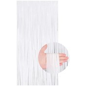 Resim Metalize Arka Fon Kapı Perdesi Beyaz 100x200 CM 