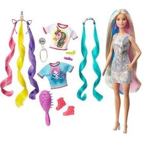 Resim Barbie Rengarenk Saçlar Bebeği Ghn04 