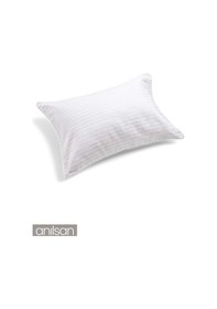 Resim 4l'ü Çizgili Saten Yastık Kılıfı 50x70 Cm, 83tel Beyaz 