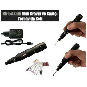 Resim Bn-5 Şarjlı 3 Kademeli Mini Taşlama Gravür Makinesi 