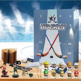 Resim 2024 Hokey Advent Takvimi, 24 Günlük Noel Tatili Geri Sayım Hediyeleri, Ev Ofis Dekorasyonu İçin Minyatür Hokey Süsü 