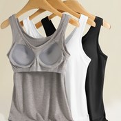 Resim 3 Adet ZIMI KOLEKSİYON Kadın Camisole Üst - Yumuşak Nefes Alabilen Esnek Kumaş, Geniş Askılı, Pastel Pembe/Beyaz/Siyah, Günlük Giyim, Rahat ve Şık Tasarım, Yarı Saydam Malzeme, Düz Dokulu Kumaş 