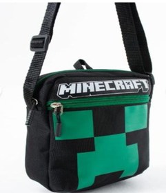 Resim Aoteman Trg Minecraft Creeper Çocuk Omuz Çantası 3 Bölmeli Su Geçirmez Kumaş 21 16 6 Cm Siyah - Yeşil 