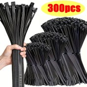 Resim 300 Adet Ağır Hizmet Tipi Naylon Bağlama Kayışları, Kendinden Bağlanan Ayarlanabilir Bağlar, Su Geçirmez ve Kaymaz, Dış Mekan Kabloları, Bahçe ve Ev Düzenlemesi İçin Uygun - Dayanıklı Çok Boyutlu İp Organizatör 