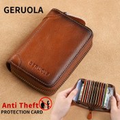 Resim 1 Adet Erkekler İçin Gerçek Deri Büyük Kapasiteli Çok Bölmeli Kartlık ve Ehliyet Kılıfı, Yeni Gradyan Renk Tasarım, RFID Engelleme Özellikli Kredi Kart Cüzdanı - İş, Ofis Kullanımı, Yıldönümü Hediyesi, Çift Doğum Günü Hediyesi, Sevgililer Günü Hediyesi, Babalar Günü Hediyesi, Premium Deri Cüzdan 