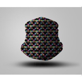 Resim Unisex Siyah Desenli Bandana Siyah 