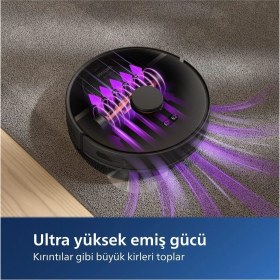 Resim Philips Çok Katlı Haritalama Özellikli 4000 Pa Emiş Güçlü Akıllı Robot Süpürge Mop Geniş Su Hazneli Islak Kuru Kullanımlı Güçlü Performans 
