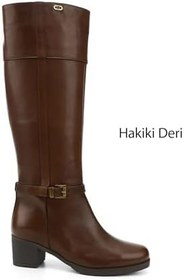 Resim GÖNDERİR Kadın Fermuarlı Kalın Topuklu Hakiki Deri Çizme GKZC13444564 