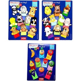 Resim 3 Set - 30 Parça Evcil , Vahşi Hayvanlar Ve Meyveler Parmak Kukla T771 T781 T105 