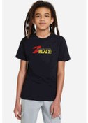 Resim Conqueror' Balde Baskılı Unisex Çocuk Siyah Tshirt 