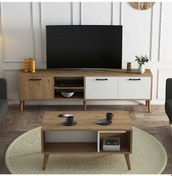 Resim Set 1585-2074 Exxen 180 Cm Tv Ünitesi + Exxen Orta Sehpa - Sepet-beyaz Rengi 