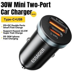 Resim Essager 30w 5a Qc 4.0 Pd 3.0 Usb Araç Şarj Hızlı Charge4.0 Usb 